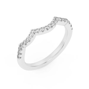 Gina Curved Pav? Wedding Band Platinum (Setting Price)