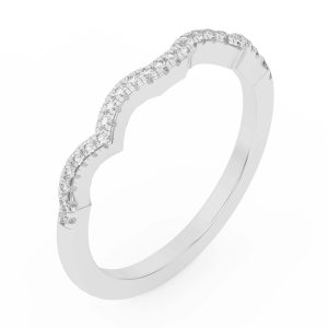 Infinity Curved Diamond Wedding Band Platinum (Setting Price)