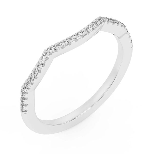 Hana Diamond Curved Wedding Band Platinum (Setting Price)