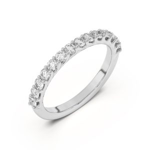 Wave Prong Pav? Wedding Band Platinum (Setting Price)