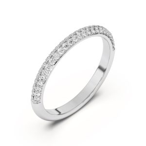 Ingrid Double Row Pav? Wedding Band Platinum (Setting Price)