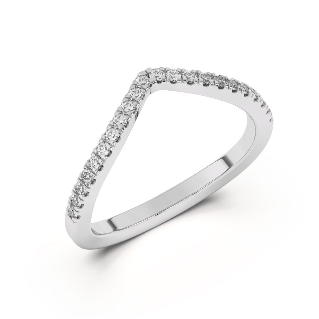 Nadine Pav? Chevron Wedding Band Platinum (Setting Price)