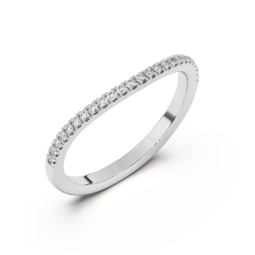 Liana Curve Pav? Wedding Band Platinum (Setting Price)
