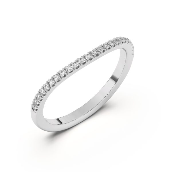 Liana Curve Pav? Wedding Band Platinum (Setting Price)