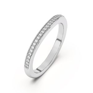 Fernanda Curved Pav? Wedding Band Platinum (Setting Price)