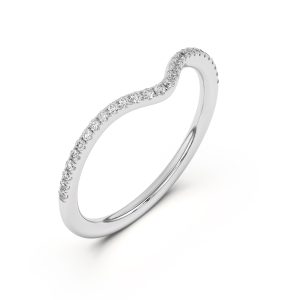 Andra Curved Pav? Wedding Band Platinum (Setting Price)