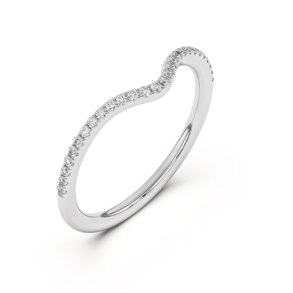 Andra Curved Pav? Wedding Band Platinum (Setting Price)