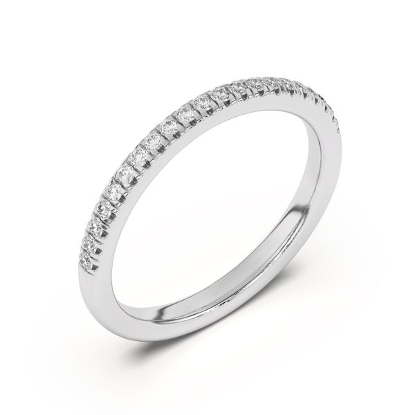 Nalani Curved Pav? Wedding Band Platinum (Setting Price)