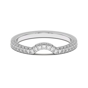 Nelly Curved Pav? Wedding Band Platinum (Setting Price)