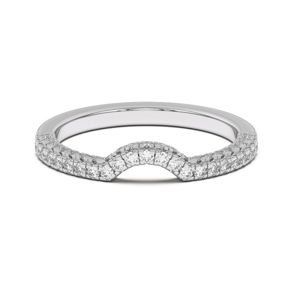 Nelly Curved Pav? Wedding Band Platinum (Setting Price)