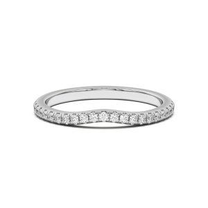 Marie Classic Curved Pav? Wedding Band Platinum (Setting Price)
