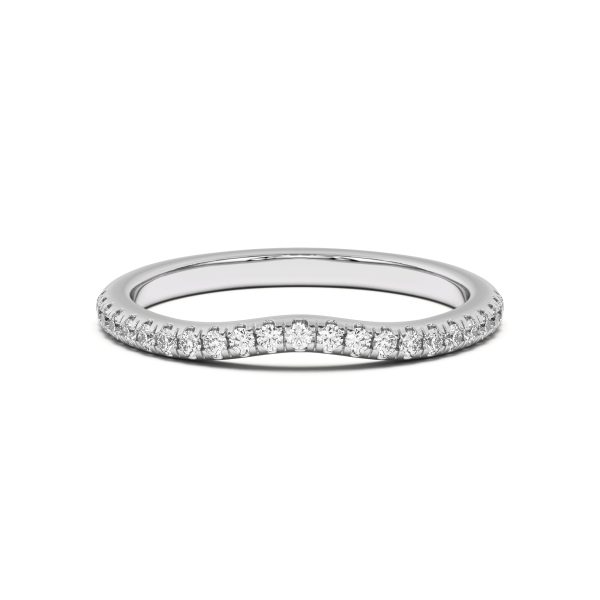 Marie Classic Curved Pav? Wedding Band Platinum (Setting Price)