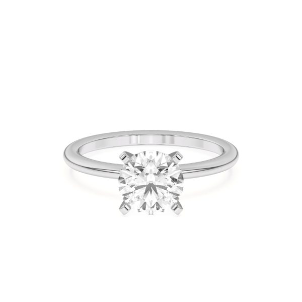 Ally Classic Solitaire Engagement Ring (1.4mm) - 14K White Gold (Setting Price)