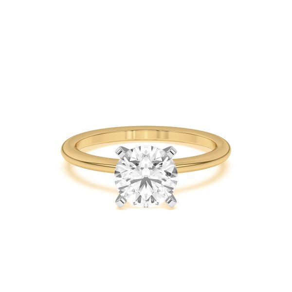 Ally Classic Two-Tone Engagement Ring (1.4mm) - (Setting Price)