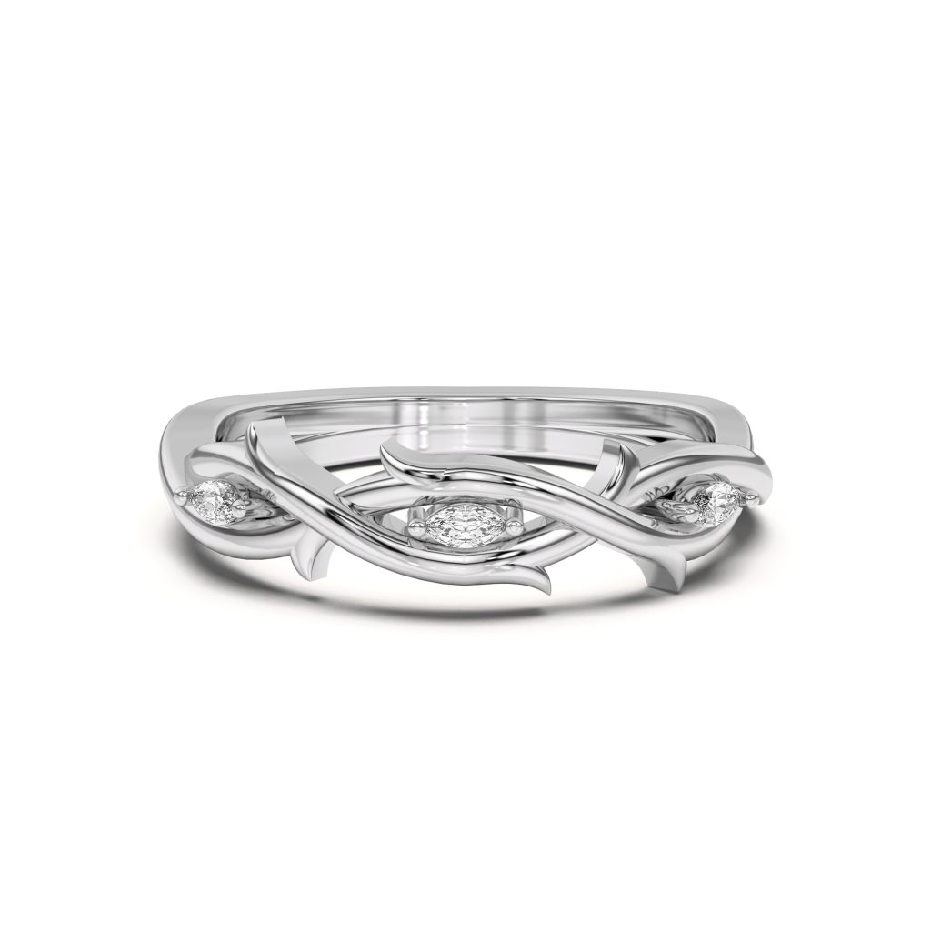 Robin Marquise Diamond Thorn Wedding Band Platinum (Setting Price)