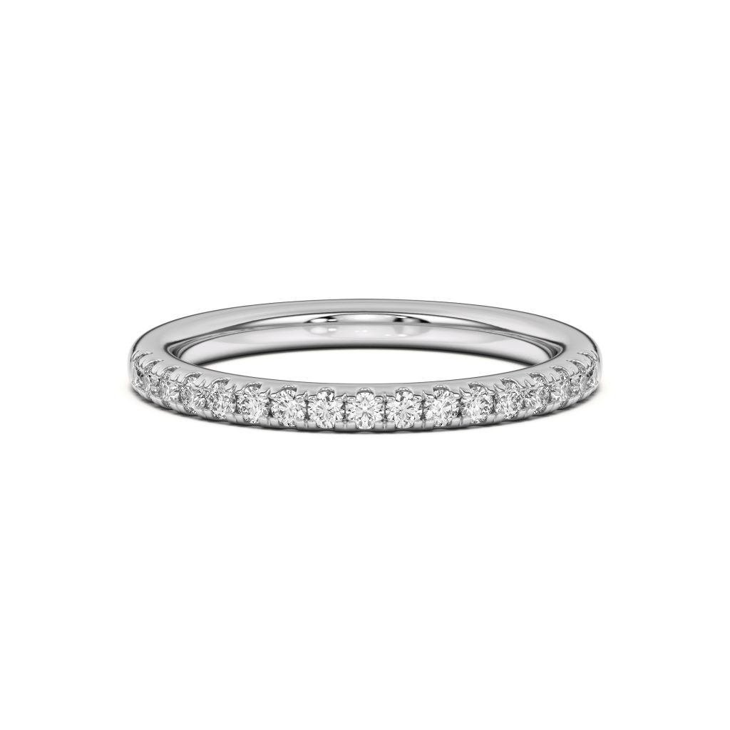 Britta Classic Pav? Wedding Band Platinum (Setting Price)