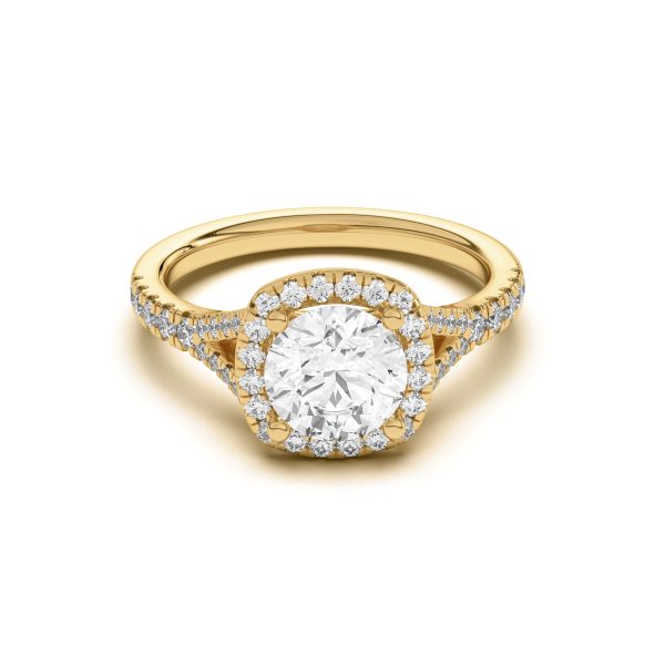 1 Ct. Sue Timeless Halo Engagement Ring - 18K Yellow Gold