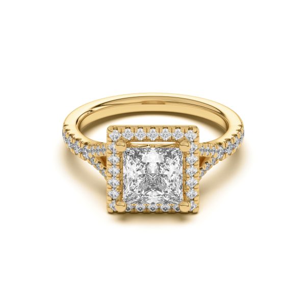 1.5 Ct. Sue Timeless Halo Engagement Ring - 18K Yellow Gold