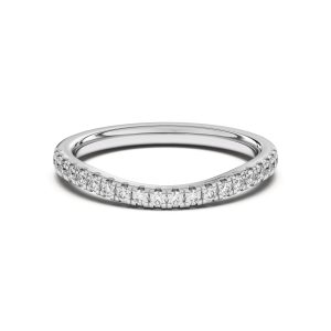 Sue Curved Pav? Wedding Band Platinum (Setting Price)