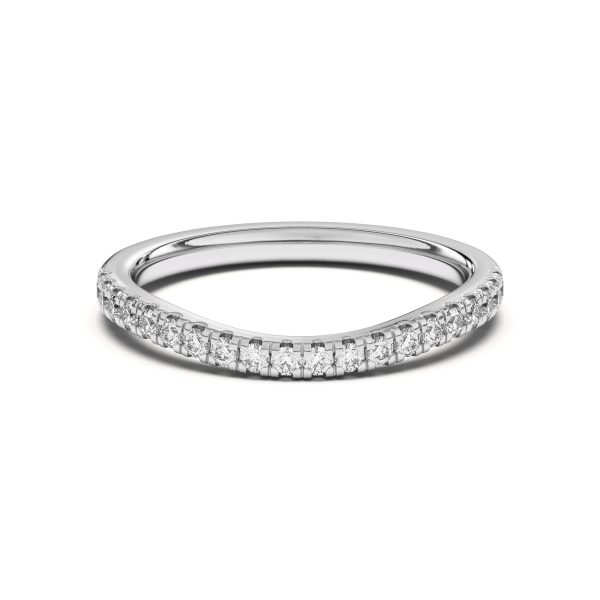 Sue Curved Pav? Wedding Band Platinum (Setting Price)