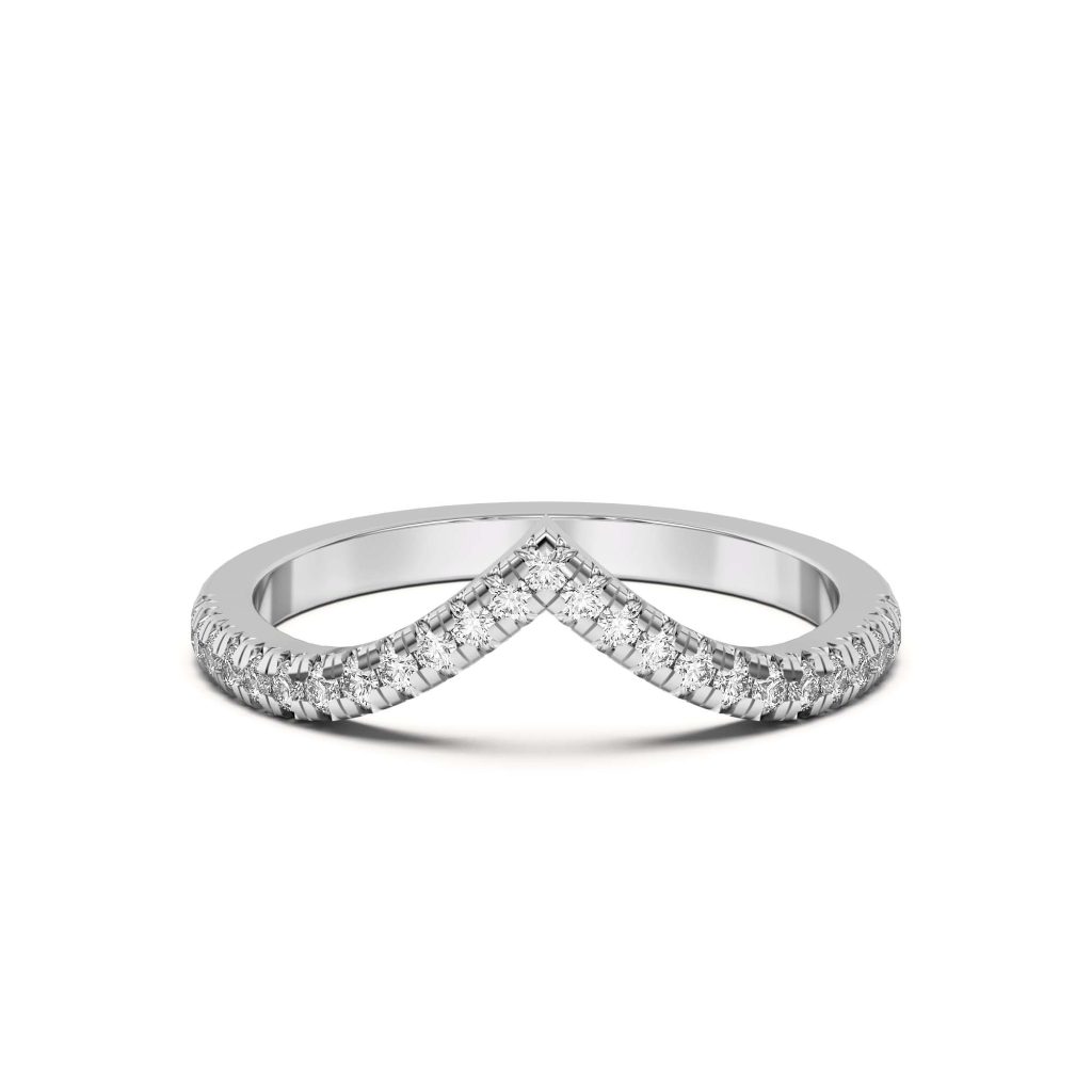 Meredith Pav? Chevron Wedding Band Platinum (Setting Price)