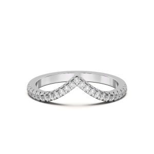 Meredith Pav? Chevron Wedding Band Platinum (Setting Price)