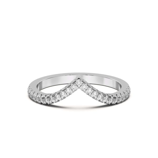 Meredith Pav? Chevron Wedding Band Platinum (Setting Price)