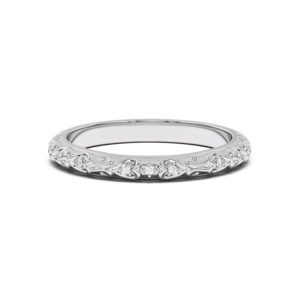 Kathryn Pav? Heart Scroll Wedding Band Platinum (Setting Price)
