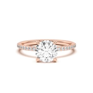 Alara Pav? Collar Engagement Ring - 14K Rose Gold (Setting Price)