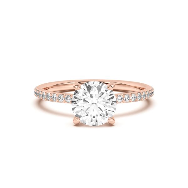Alara Pav? Collar Engagement Ring - 14K Rose Gold (Setting Price)