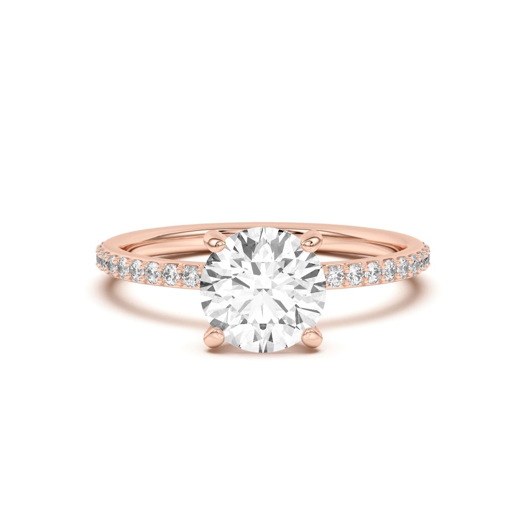 Alara Pav? Collar Engagement Ring - 18K Rose Gold (Setting Price)