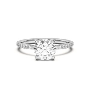 Alara Pav? Collar Engagement Ring - 18K White Gold (Setting Price)