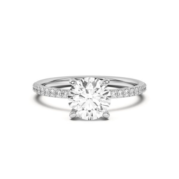 Alara Pav? Collar Engagement Ring - 18K White Gold (Setting Price)
