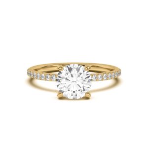 Alara Pav? Collar Engagement Ring - 18K Yellow Gold (Setting Price)