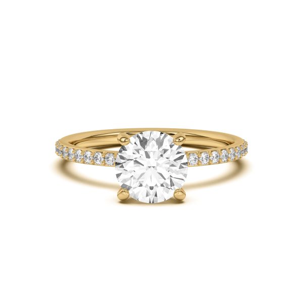 Alara Pav? Collar Engagement Ring - 18K Yellow Gold (Setting Price)
