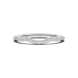 Debra Scalloped Curve Pav? Wedding Band Platinum (Setting Price)