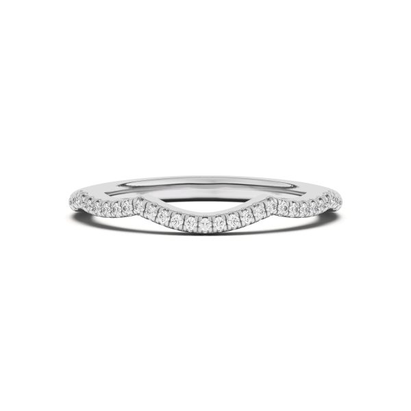 Debra Scalloped Curve Pav? Wedding Band Platinum (Setting Price)