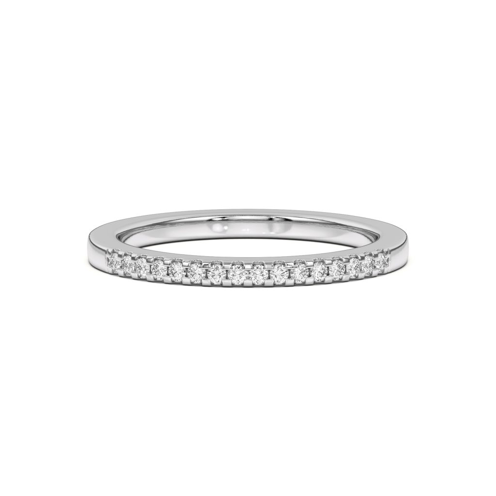 Beth Classic Pav? Wedding Band Platinum (Setting Price)