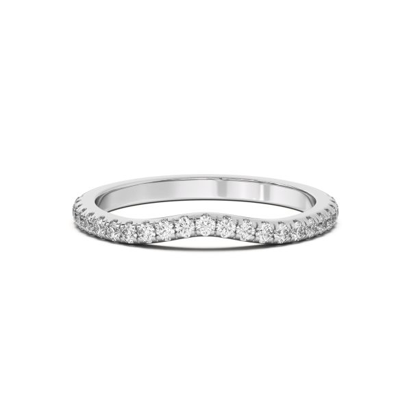 Betsy Petite Curved Pav? Wedding Band Platinum (Setting Price)