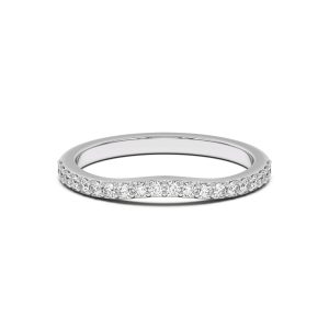 Rita Curved Pav? Wedding Band Platinum (Setting Price)