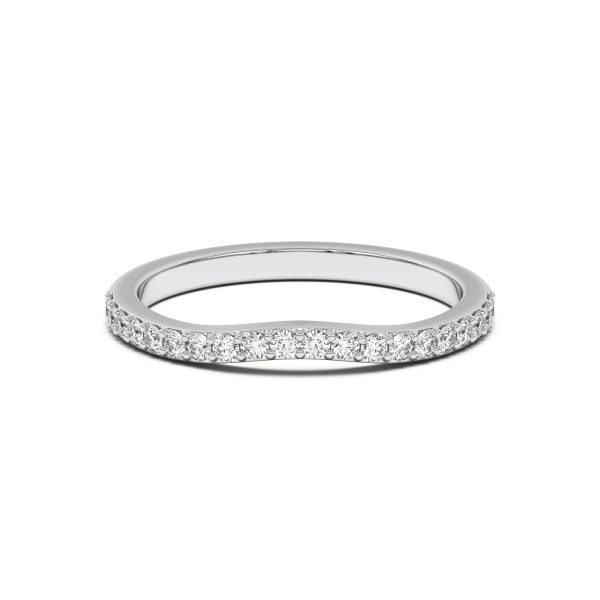 Rita Curved Pav? Wedding Band Platinum (Setting Price)