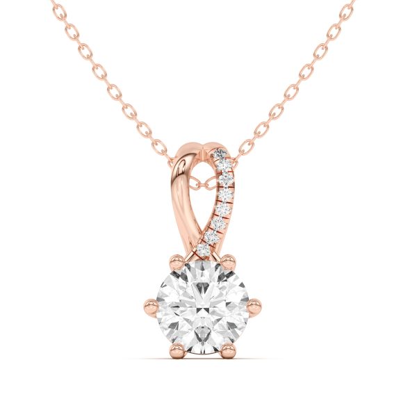 Amadea Split Bale Pav? Pendant - 14K Rose Gold (Setting Price)