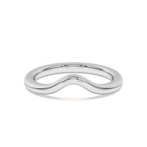 Lani Wide Curved Wedding Band Platinum (Setting Price)