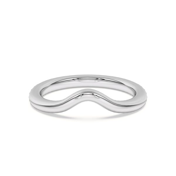 Lani Wide Curved Wedding Band Platinum (Setting Price)