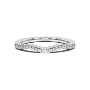 Cambridge Curved Pav? Wedding Band Platinum (Setting Price)