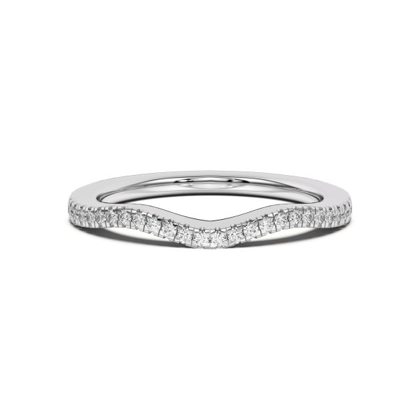 Cambridge Curved Pav? Wedding Band Platinum (Setting Price)