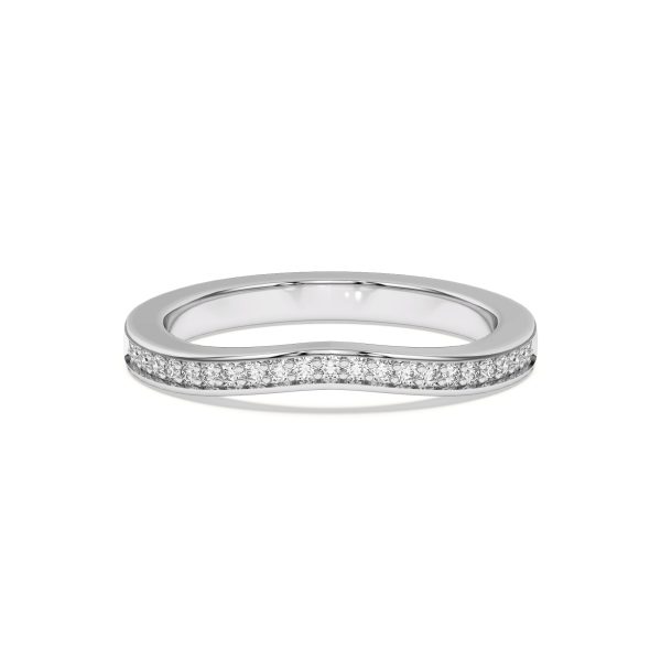 Vesara Curved Channel Pav? Wedding Band Platinum (Setting Price)