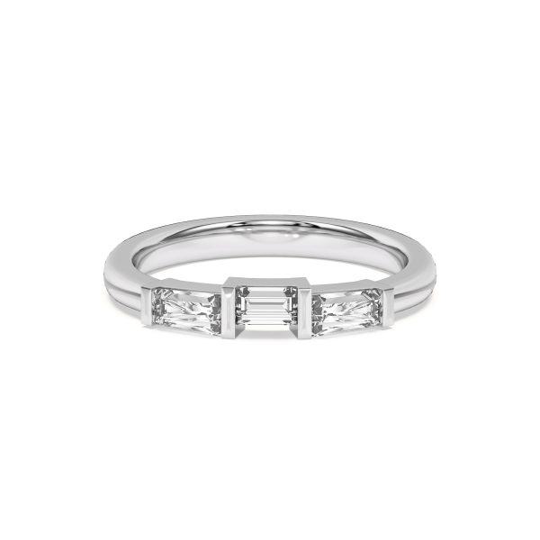 Arden Lab Baguette Inset Wedding Band Platinum (Setting Price)