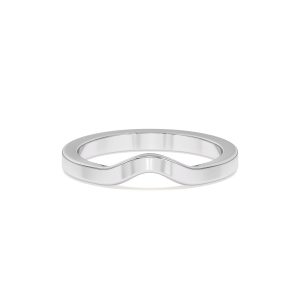 Vista Curved Wedding Band Platinum (Setting Price)