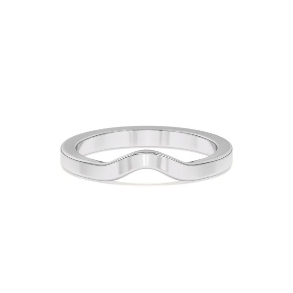 Vista Curved Wedding Band Platinum (Setting Price)